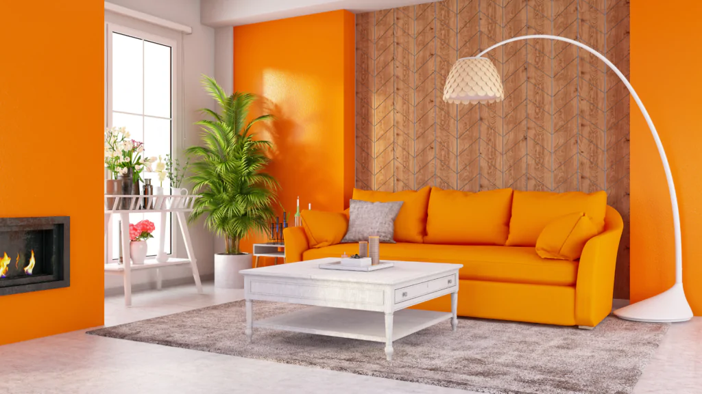 Sala parede laranja